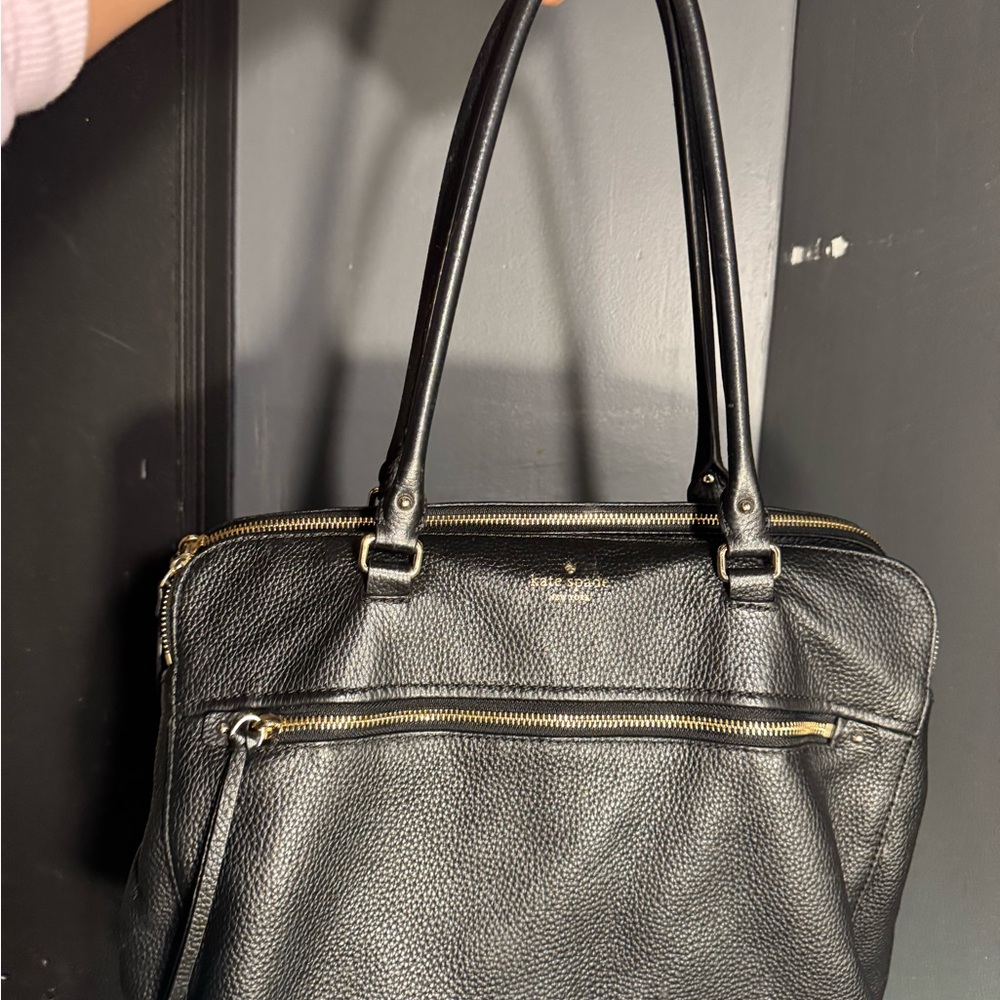 Kate Spade Black Leather Tote Bag